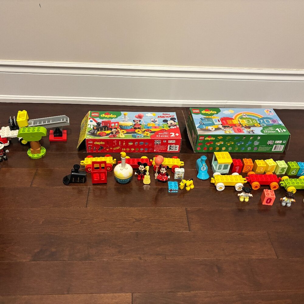 Lego Duplo -Mickey & Minnie Birthday Train, Number Train, Fire Truck -Three Sets